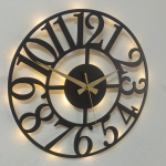 Klasik LED Işıklı Duvar Saati - Dekoratif ve Şık Tasarım - Görsel 2