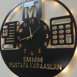 Mali Müşavir Işıklı Duvar Saati – Prestijli Ofis Dekoru 50x50 cm - Görsel 4