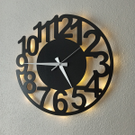Modern Sayısal Işıklı Duvar Saati - Dekoratif Büyük Saat 50x50 cm - Görsel 2