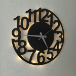 Modern Sayısal Işıklı Duvar Saati - Dekoratif Büyük Saat 50x50 cm - Görsel 3