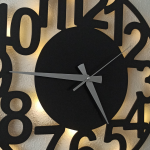 Modern Sayısal Işıklı Duvar Saati - Dekoratif Büyük Saat 50x50 cm - Görsel 5