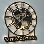 Dünya Haritası Temalı LED Işıklı Modern Duvar Saati 50x50 cm - Görsel 2