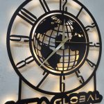 Dünya Haritası Temalı LED Işıklı Modern Duvar Saati 50x50 cm - Görsel 5