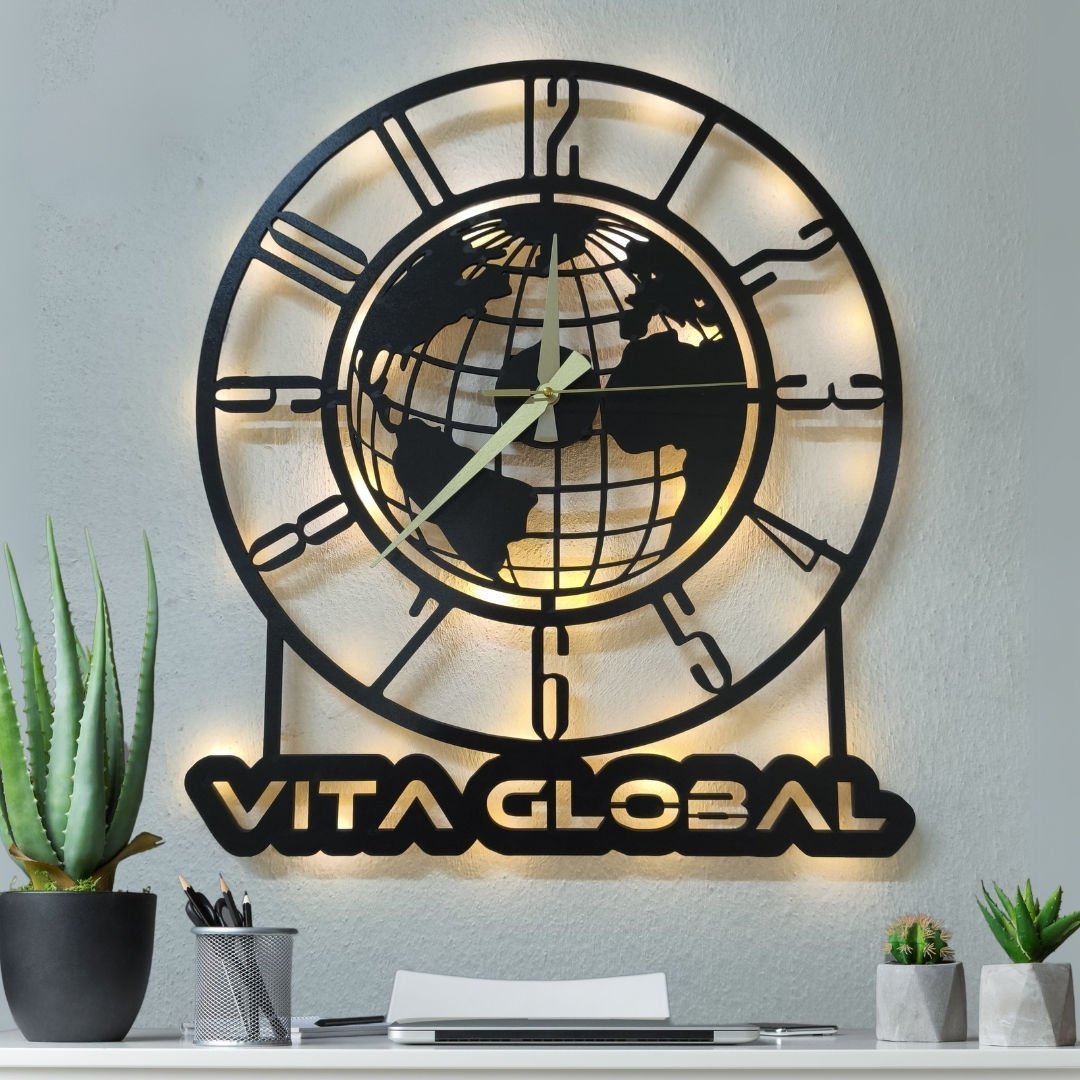 dunya-temali-iskikli-duvar-saati-06 Dünya Haritası Temalı LED Işıklı Modern Duvar Saati 50x50 cm - Görsel 1