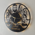 Erkek Kuaförü İçin Özel Tasarım Işıklı Duvar Saati 50x50 cm - Görsel 3