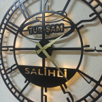 Kişiye Özel İsimli ve Logolu LED Duvar Saati | Black Dekor 50x50 cm - Görsel 5