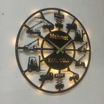 Kişiye Özel Işıklı İş Makineleri Duvar Saati – Şık ve Modern 50x50 cm - Görsel 2