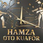 Oto Kuaförlere Özel LED Işıklı Dekoratif Duvar Saati 50x50 cm - Görsel 4