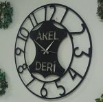 Deri Firmasına Özel İsimli Duvar Saati 40x40 cm - Görsel 4
