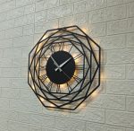 Sekizgen Tasarımlı Işıklı Duvar Saati 40x40 cm - Görsel 7