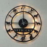 Veteriner Hekimlerine Özel Işıklı Duvar Saati 50x50 cm - Görsel 2