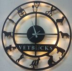 Veteriner Hekimlerine Özel Işıklı Duvar Saati 50x50 cm - Görsel 3
