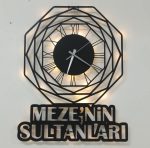 Sekizgen Tasarımlı İsime Özel Işıklı Duvar Saati - Görsel 3