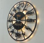 İş Makineleri İsimli Işıklı Duvar Saati, Hafriyat Firmaları 50x50 cm - Görsel 4