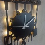 Mutfak Temalı Kişiye Özel Işıklı Duvar Saati – Şık Tasarım 50x50 cm - Görsel 4