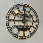 Kişiye Özel İsimli ve Logolu LED Duvar Saati | Black Dekor 50x50 cm - Görsel 2