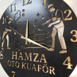 Oto Kuaförlere Özel LED Işıklı Dekoratif Duvar Saati 50x50 cm - Görsel 6