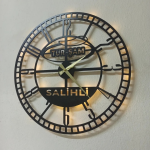 Kişiye Özel İsimli ve Logolu LED Duvar Saati | Black Dekor 50x50 cm - Görsel 3