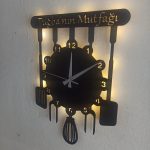 Mutfak Temalı Kişiye Özel Işıklı Duvar Saati – Şık Tasarım 50x50 cm - Görsel 5