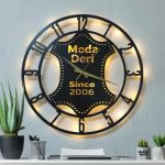 Deri Firmalarına Özel Işıklı Duvar Saati Tasarımı 50x50 cm