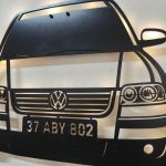 Passat Araç Tasarımı Plakalı LED Işıklı Duvar Dekoru - Görsel 5