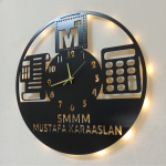 Mali Müşavir Işıklı Duvar Saati – Prestijli Ofis Dekoru 50x50 cm - Görsel 3