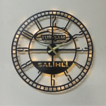 Kişiye Özel İsimli ve Logolu LED Duvar Saati | Black Dekor 50x50 cm - Görsel 6