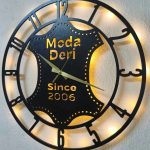 Deri Firmalarına Özel Işıklı Duvar Saati Tasarımı 50x50 cm - Görsel 6