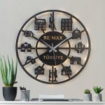 Gayrimenkul ve Emlakçılar İçin İsimli ve Işıklı Duvar Saati