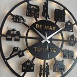 Gayrimenkul ve Emlakçılar İçin İsimli ve Işıklı Duvar Saati - Görsel 2