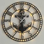 Denizci Çapası Duvar Saati, Ofis Duvar Saati 50x50 cm - Görsel 2