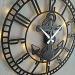 Denizci Çapası Duvar Saati, Ofis Duvar Saati 50x50 cm - Görsel 3