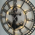 Denizci Çapası Duvar Saati, Ofis Duvar Saati 50x50 cm - Görsel 4