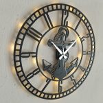 Denizci Çapası Duvar Saati, Ofis Duvar Saati 50x50 cm - Görsel 5