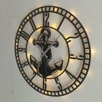 Denizci Çapası Duvar Saati, Ofis Duvar Saati 50x50 cm - Görsel 6