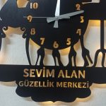 Güzellik Merkezi Işıklı Duvar Saati - Görsel 7