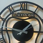 Diş Doktorlarına Özel İsimli Işıklı Duvar Saati - Görsel 2