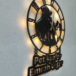 Veteriner Kliniği LED Işıklı MDF Duvar Saati - Pet Kuaförü 50x50 cm - Görsel 5