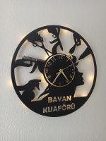 Bayan Kuaförlerine Özel İsimli ve Işıklı Duvar Saati - Görsel 2