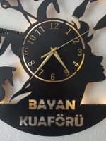 Bayan Kuaförlerine Özel İsimli ve Işıklı Duvar Saati - Görsel 7